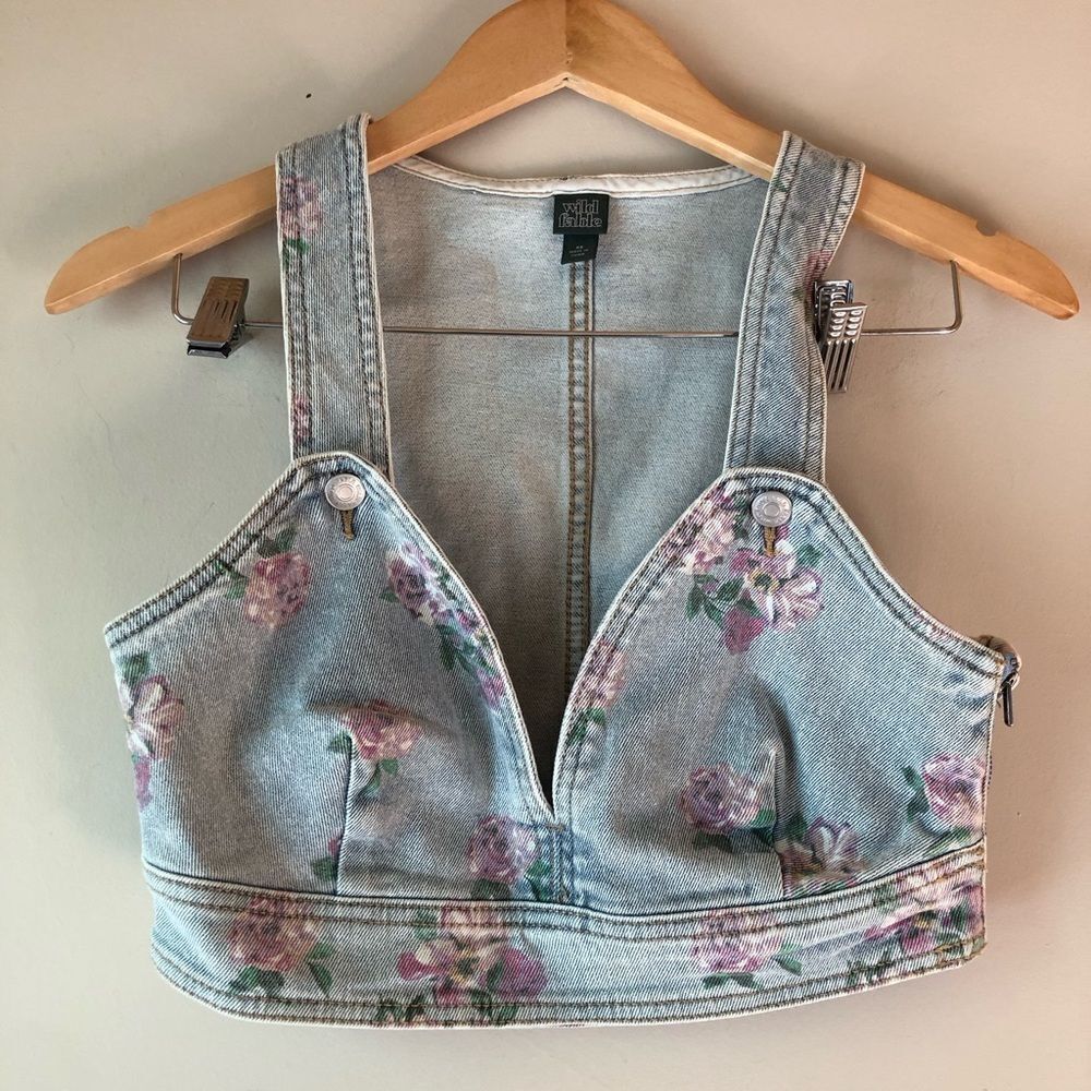 5/$15 📳 Wild Fable | Side Zip Jean Cropped Top